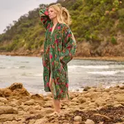 Lush Bohemian Floral Velvet Robe - Chic Oasis Wear