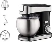 Electric Stand Mixer 6 Speed with Pulse Setting Food Mixer Blender 6.5 Litre Stainless Steel Mixing Bowl with Dough Hook, Whisk, Beater Optional Accessories Meat Grinder, Juice Extracter 1500W (Size