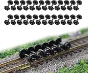 Evemodel 24pcs POM Plastic 33'' Wheels for N Scale Model Train, 1:160 Scale, Black, Kid