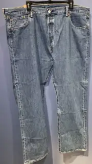 44 X 32 Levi 501 Button Fly Jeans, Stonewashed NWT, 100% Cotton, Blue Stonewash
