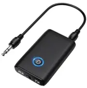 Aux Bluetooth Adapter for Car, Bluetooth 5.0 Transmitter Receiver, Black