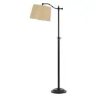 63 Bronze Adjustable Traditional Shaped Floor Lamp With Tan Square Shade