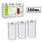350ml Quilted Style Glass Conserve Jars Jelly Jam Spice Food Storage Container