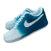 Custom Nike Air Force 1 Sneakers Glitter / Handmade / Blue Sparkle Shoes / Prom