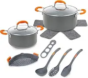 [Fusion Guard] MasterChef 10-Piece Cookware Set, Gray, Antimicrobial Technology, Ceramic, Titanium Non-stick Coating, PTFE/PFOA/PFOS-Free, Induction Safe