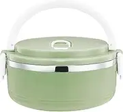 Lunch Box Stainless Steel Leakproof Heat Insulated Round Lunch Container Lifting Handle Upgraded Lock Silicone Seal Lunchbox with Air Vent for Adult Children 700ml