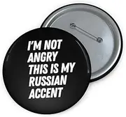 [Teegarb Letter Blanket] Hilarious Pinback Button Pin Badge Saying My Russian Accent Men Women Russia Fathers Wife Husband Pun