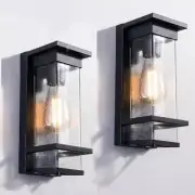 Maxax Outdoor Sconces 11.69"H Hardwired Wall Lantern w/ Dusk-to-Dawn (Set of 2)