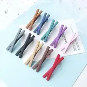 Plastic Cross Hair Clip 12 - Light Pink - One Size