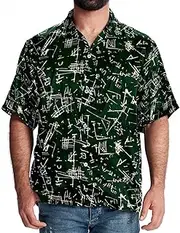 [FNETJXF] Hawaiian Shirts, Mens Button Down Short Sleeve Shirt, Mens Hawaiian Shirt, Math Equation Mathematical Black White