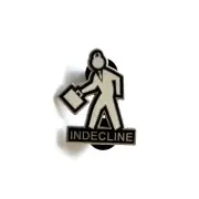 Rare Vintage INDECLINE AWARE Enamel Pin Activist Political Propaganda Skate Punk