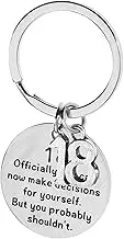 ULTECHNOVO 18th Birthday Keychain Meaningful 18th Birthday Key Holder Friends Stainless Steel Keychain For Teens And Young Adults