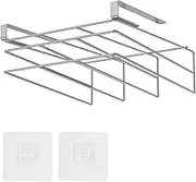 bigjvbfv Cutting Board Holder, Stainless Steel Under Shelf Chopping Board Rack, Hanging Chopping Board Rack, Double Layer Cutting Board Storage Hanging Rack, Cutting Board Organizer for Cabinet