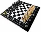 18" Chess Board Black Marble Inlay Work Table Top Home Decor