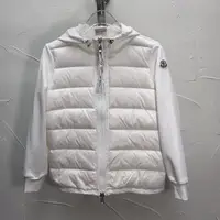 在飛比找蝦皮購物優惠-全新真品 Moncler 羊毛混紡袖拼接羽絨外套 短款 女生