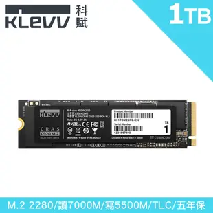 【KLEVV 科賦】CRAS C920 1TB Gen4x4 M.2 PCIe SSD｜3DTLC｜DRAM快取｜五年保