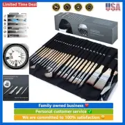 Travel-Friendly 24-Piece ARTIFY Brush Set with Waterproof Roll and Palette Knife