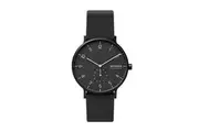 Skagen Men's Aaren Three-Hand Midnight Black Aluminum and Silicone Band Watch Model: SKW6544