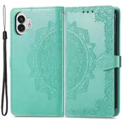 For Nothing Phone (2) Anti-scratch Wallet Pu Leather Phone Cover Stand Embossed Mandala Pattern Case