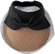 [HAMKVBPR] Women Visor Hat Women's Mesh Bow Sun Hat Large Brim Topless Sun Cap Summer Outdoor