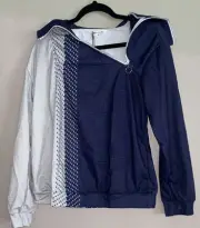 NWT Acegolfs Women’s Qtr Zip Lightweight Golf / Tennis Jacket Blue White MEDIUM