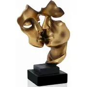 Modern Sculpture, Golden Abstract Art Figurines, Living Room Decoration, Couple Gift, Home Decoration Statue, Resin