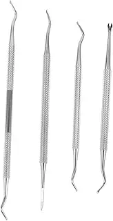 Healeved 4-piece Stainless Steel Manicure Tool Kit Dead Skin Nail Tool for Nail Care Correcti