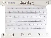 2 Yards Pair Hook and Eye Trim- 0.75" SPACING- Silver Metal On WHITE Cotton Tape Ribbon Edging Cordage for Corset Sewing Quilting Renaissance Dance Bridal Costumes Drapery home décor- #45-WH-75-2Y