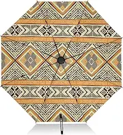 [RPLIFE] Travel Umbrella, Lightweight Durable Automatic Open/close Umbrella for Women, Travel Umbrellas for Rain, Wind and Sun, Tribal Brown