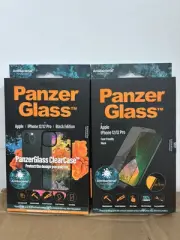 Panzer Glass Clear Case With black Edge iPhone 12/12 Pro + Screen guard Pack