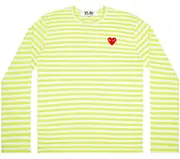[COMME des GARCONS PLAY] 男士淺綠色條紋 T 卹