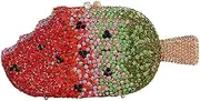 [Tngan] Women Ice Cream Shaped Evening Clutch Glitter Full Rhinestones Bag Girl Summer Dress Shoulder Bag