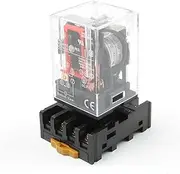 KLVN Intermediate Relay MK2P-I MK2P Small electromagnetic Relay with Socket Base 8PIN PF083A DC12V DC24V AC110V AC220V (Size : DC12V)
