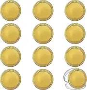 12 PCS Blank Challenge Coin, 2 Inch Golden Coin Blanks for Engraving, Custom Blank Challenge Coins Collections with Acrylic Protection Box for DIY Crafts Birthday Travel Commemorative Collection, 2
