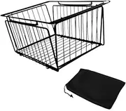Mdlhcm Stainless Steel Camping Table Basket, Multifunctional, Decorative, Foldable, for Organizing Camping Tables for Outdoor Picnics, Barbecues, 304 black, as described