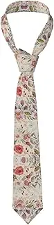 [LWJUWOKL] Flower Leaf Men'S Silk Tie Men'S Suit Tie Fashion Tie Printed Tie Wedding Party, Black, One Size