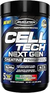 Creatine Monohydrate Powder, MuscleTech Cell-Tech Next Gen Creatine Powder, Post Workout Drink, Creatine Supplements for Men and Women, Extreme Gummy Worm (30 Servings)