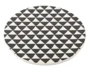 Thyme & Table ~ 7.8" Diameter ~ Ceramic ~ MEDALLION Black & White Pattern Trivet