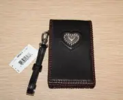BRIGHTON IPod Black Leather Case Holder Wristlet NWT Vintage