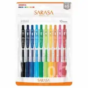 ZEBRA Gel Ballpoint Pen Sarasa Clip 0.5mm 10color Set N JJ15-10C-N