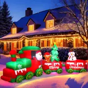 10.7 FT Christmas Inflatables Train with Santa Claus Reindeer Snowman Christmas