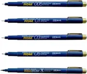 Sakura Pigma Micron Pen Set, 5-Count, Black, ESDK-5#49, Water & light resistance