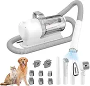 WQU Pet Grooming Vacuum, Dog Grooming Kit, Low Noise Dog Hair Vacuum, 12 Pet Hair Removal Tools, 2.5L Capacity Dust Cup