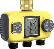 3 Zone Sprinkler Timer with Brass Inlet, Water Timer for Garden Hose,Rain Delay/Manual/Automatic Watering System