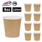 100x Small Disposable Paper Espresso Coffee Cups 4oz 120ml Brown Takeaway Cup AU