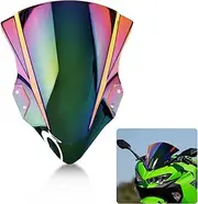 psler Windshield Windscreen Double Bubble for Ninja 250 400 EX400 2018 2019 2020 2021 2022 (ColorfulA) Iridium