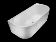 FS36 1700mm White/Black Rectangle 10 Jets Back to Wall Freestanding Spa Bath