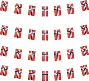 WXTWK Norway Flags Norwegian Small Mini Pennant String Banner Flag Festival Decorations(50 Feet 38 Flags)