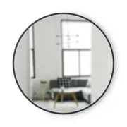 Umbra Hub Round Decorative Wall Hanging Home/Office Decor Mirror Black 94x94x3cm