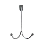 2 Prong Over Door Metal Clothes Hook Coat Rack Bathroom Towel Hanger Hat Holder